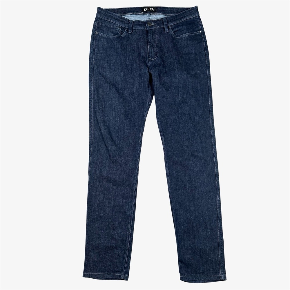 DU/ER L2X Slim Fit Jeans Men's 33x32 Dark Blue Wash Performance Stretch Denim EC